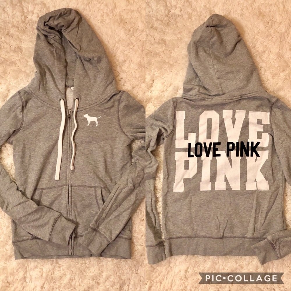 PINK grey hoodie